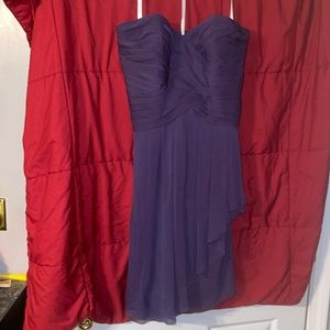 Women’s David’s Bridal Eggplant Purple Strapless Cocktail Dress Size 18